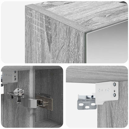 Mobiletto per specchio da bagno Grigio Sonoma 60 x 14,5 x 70 cm | homemem39