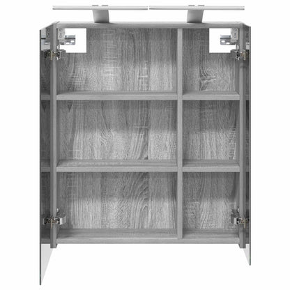 Mobiletto per specchio da bagno Grigio Sonoma 60 x 14,5 x 70 cm | homemem39