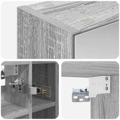 Mobiletto per specchio da bagno Grigio Sonoma 60 x 14,5 x 50 cm | homemem39
