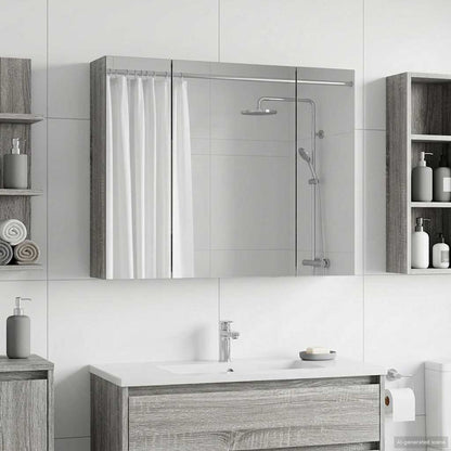Mobiletto per specchio da bagno Grigio Sonoma 60 x 14,5 x 50 cm