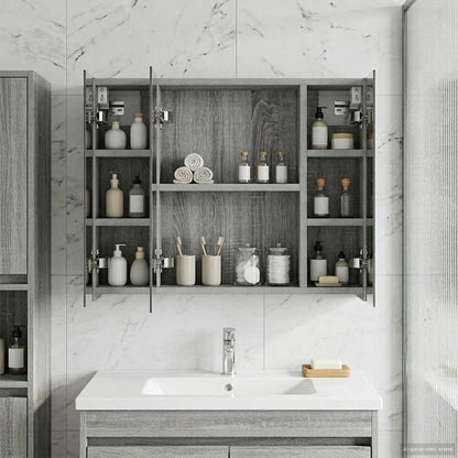 Mobiletto per specchio da bagno Grigio Sonoma 60 x 14,5 x 50 cm | homemem39