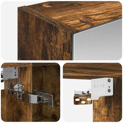Mobiletto per specchio da bagno Rovere fumé 70 x 14,5 x 70 cm | homemem39