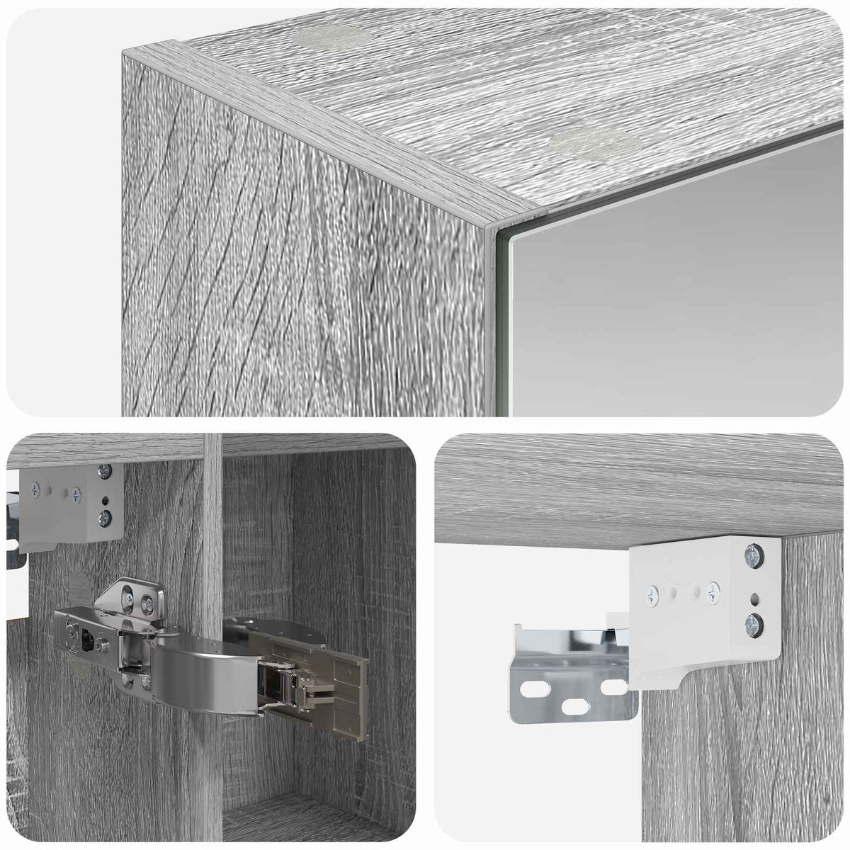 Mobiletto per specchio da bagno Grigio Sonoma 70 x 14,5 x 70 cm | homemem39