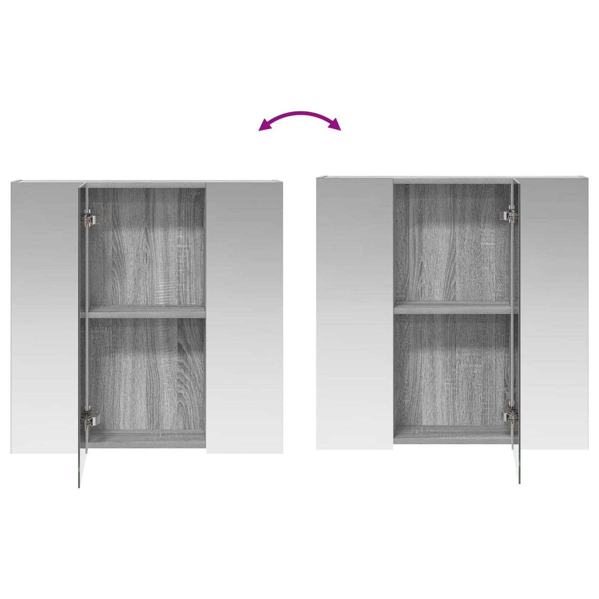 Mobiletto per specchio da bagno Grigio Sonoma 70 x 14,5 x 70 cm | homemem39