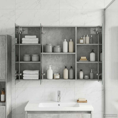 Mobiletto per specchio da bagno con lo scaffale Grigio cemento | homemem39
