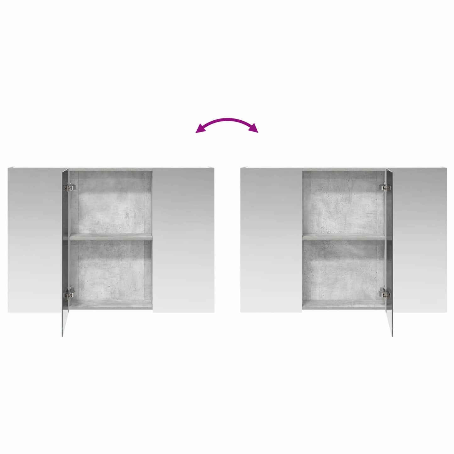 Mobiletto per specchio da bagno con lo scaffale Grigio cemento