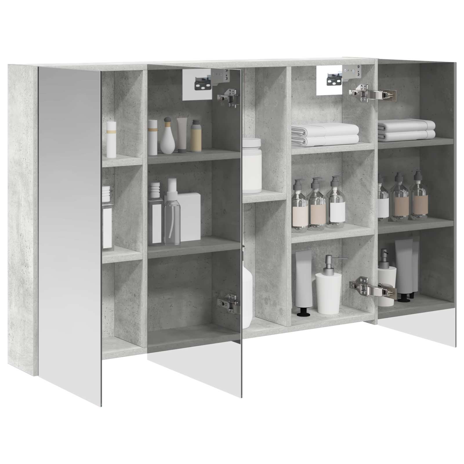 Mobiletto per specchio da bagno con lo scaffale Grigio cemento | homemem39