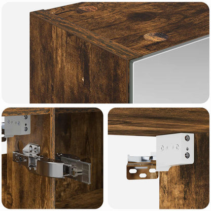 Mobiletto per specchio da bagno Rovere fumé 100 x 14,5 x 70 cm | homemem39