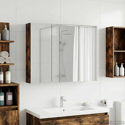 Mobiletto per specchio da bagno Rovere fumé 100 x 14,5 x 70 cm | homemem39