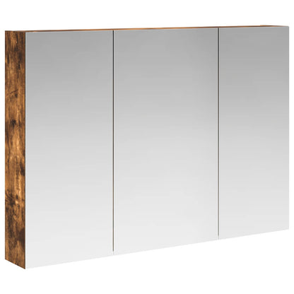 Mobiletto per specchio da bagno Rovere fumé 100 x 14,5 x 70 cm