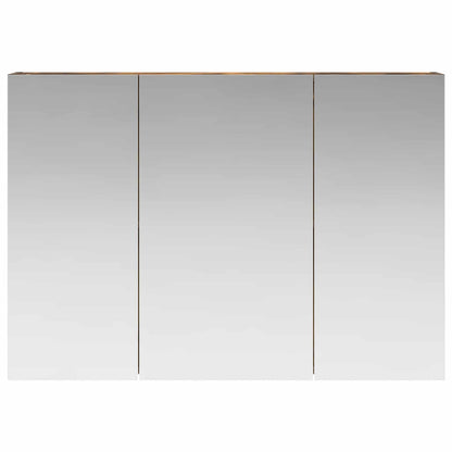 Mobiletto per specchio da bagno Rovere fumé 100 x 14,5 x 70 cm