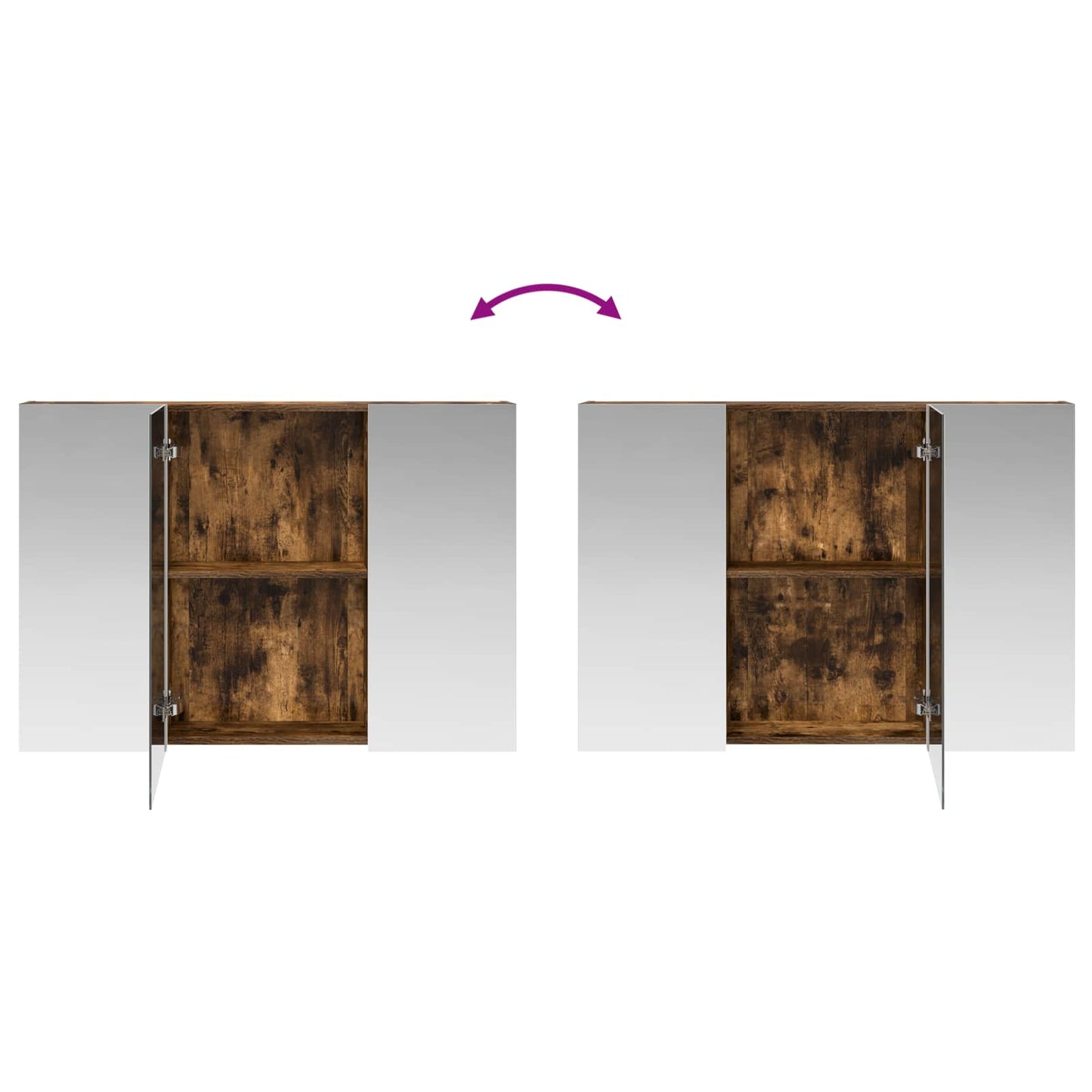 Mobiletto per specchio da bagno Rovere fumé 100 x 14,5 x 70 cm | homemem39