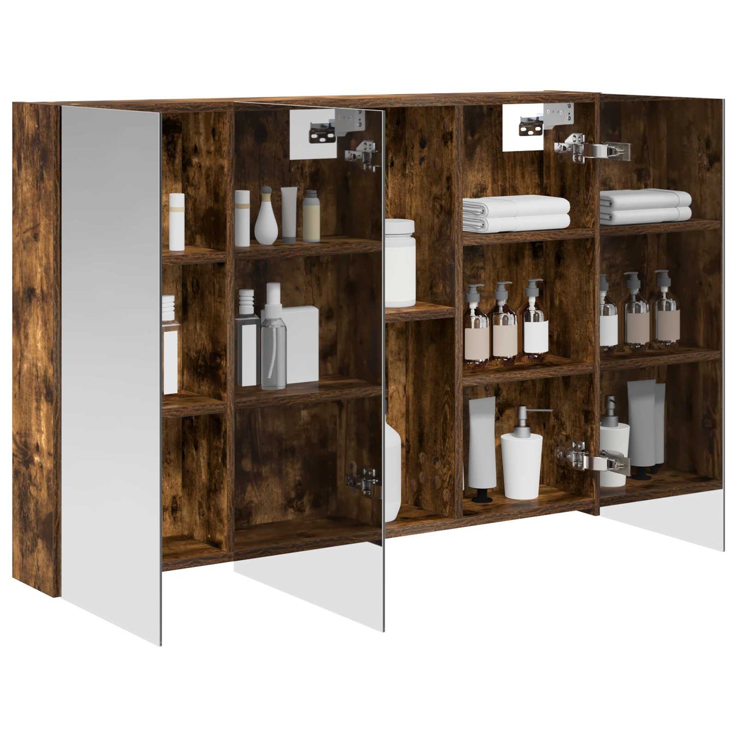 Mobiletto per specchio da bagno Rovere fumé 100 x 14,5 x 70 cm | homemem39