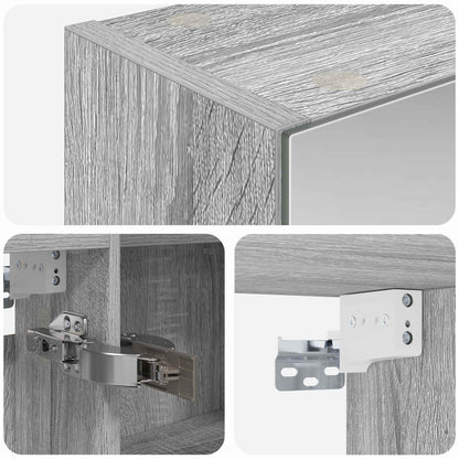 Mobiletto per specchio da bagno con lo scaffale Grigio Sonoma | homemem39
