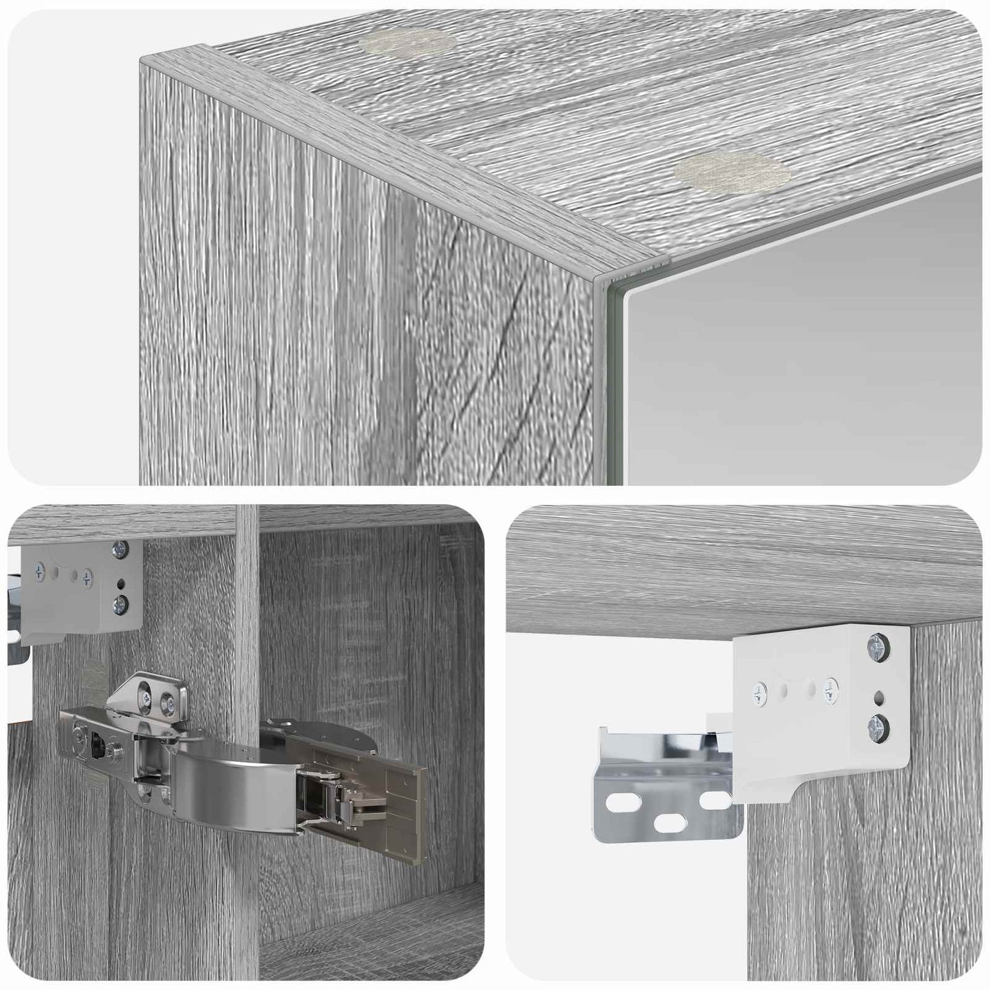 Mobiletto per specchio da bagno con lo scaffale Grigio Sonoma