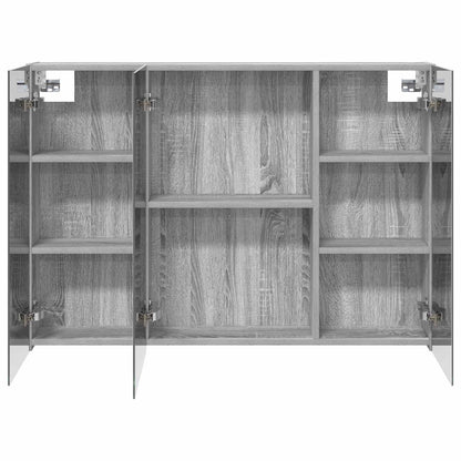 Mobiletto per specchio da bagno con lo scaffale Grigio Sonoma | homemem39