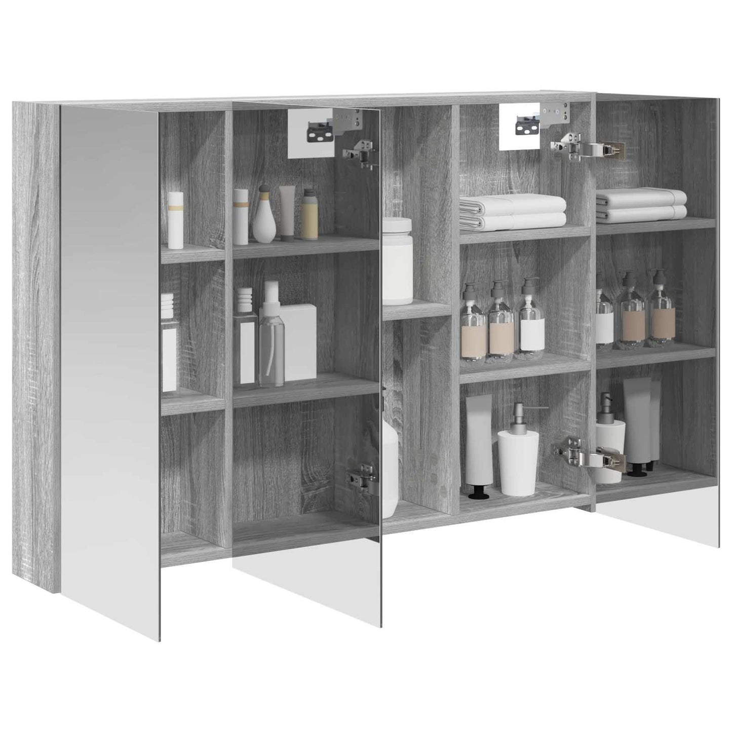 Mobiletto per specchio da bagno con lo scaffale Grigio Sonoma
