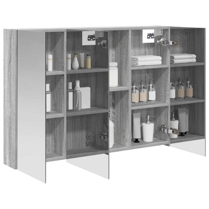 Mobiletto per specchio da bagno con lo scaffale Grigio Sonoma