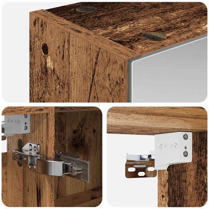 Mobiletto per specchio da bagno con lo scaffale Legno vecchio