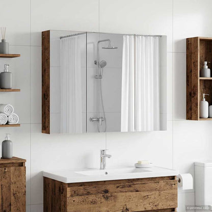 Mobiletto per specchio da bagno con lo scaffale Legno vecchio