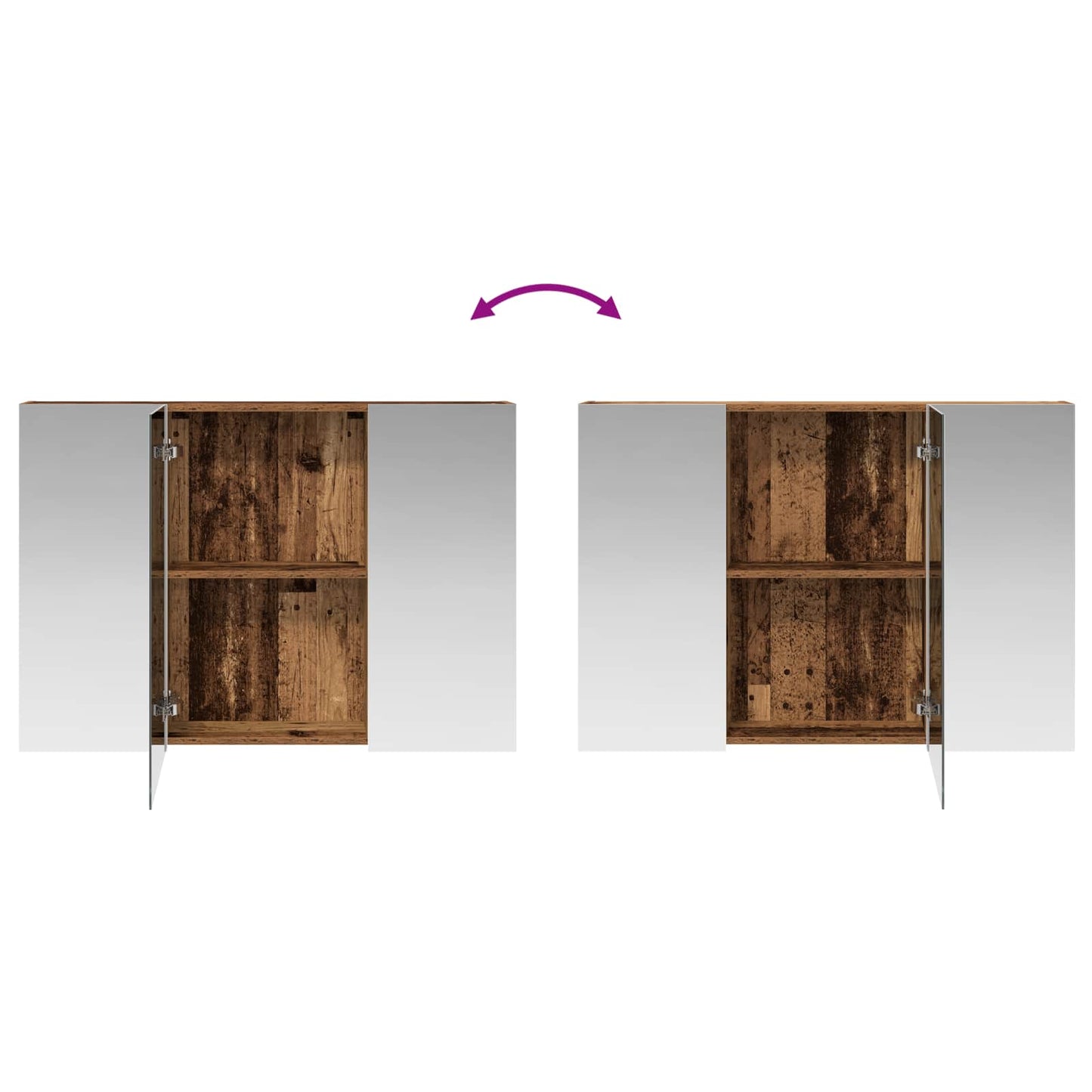 Mobiletto per specchio da bagno con lo scaffale Legno vecchio | homemem39