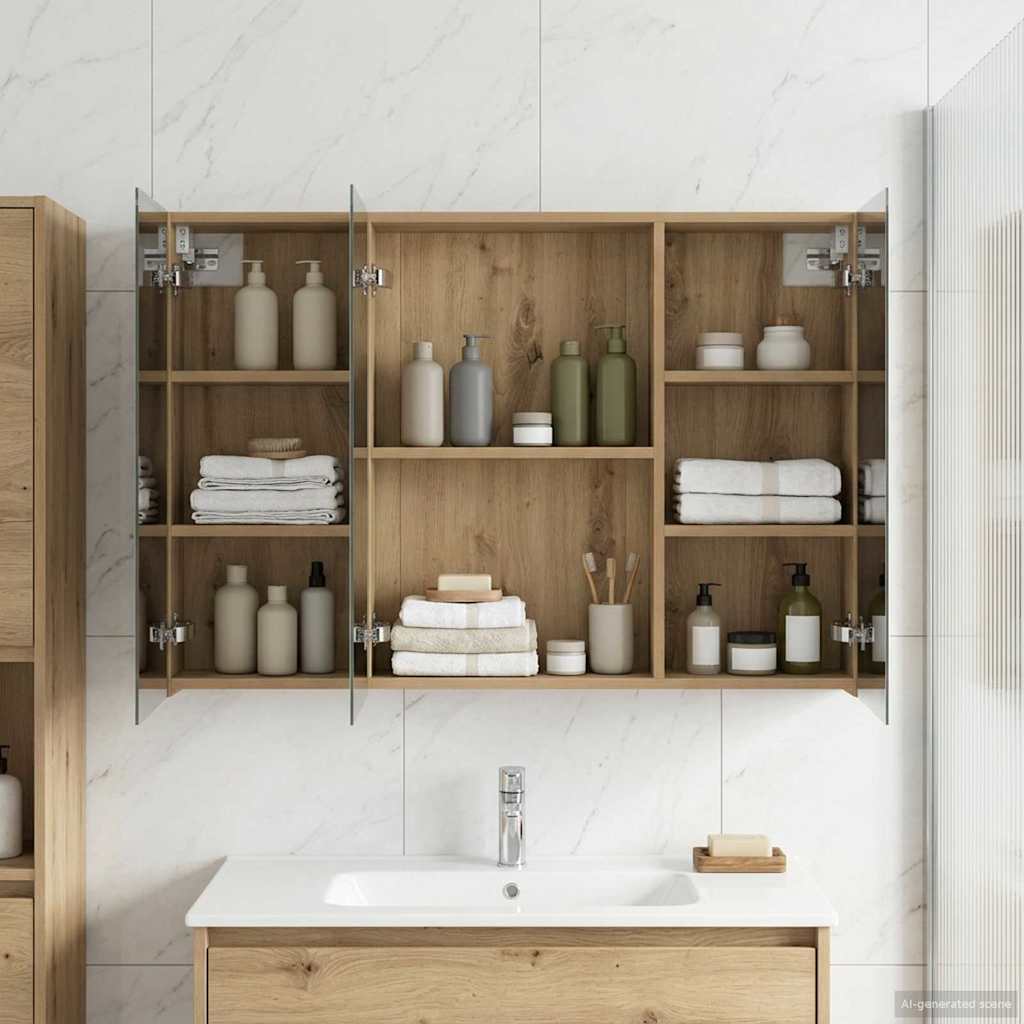 Mobiletto per specchio da bagno con porta Rovere Artigianale | homemem39