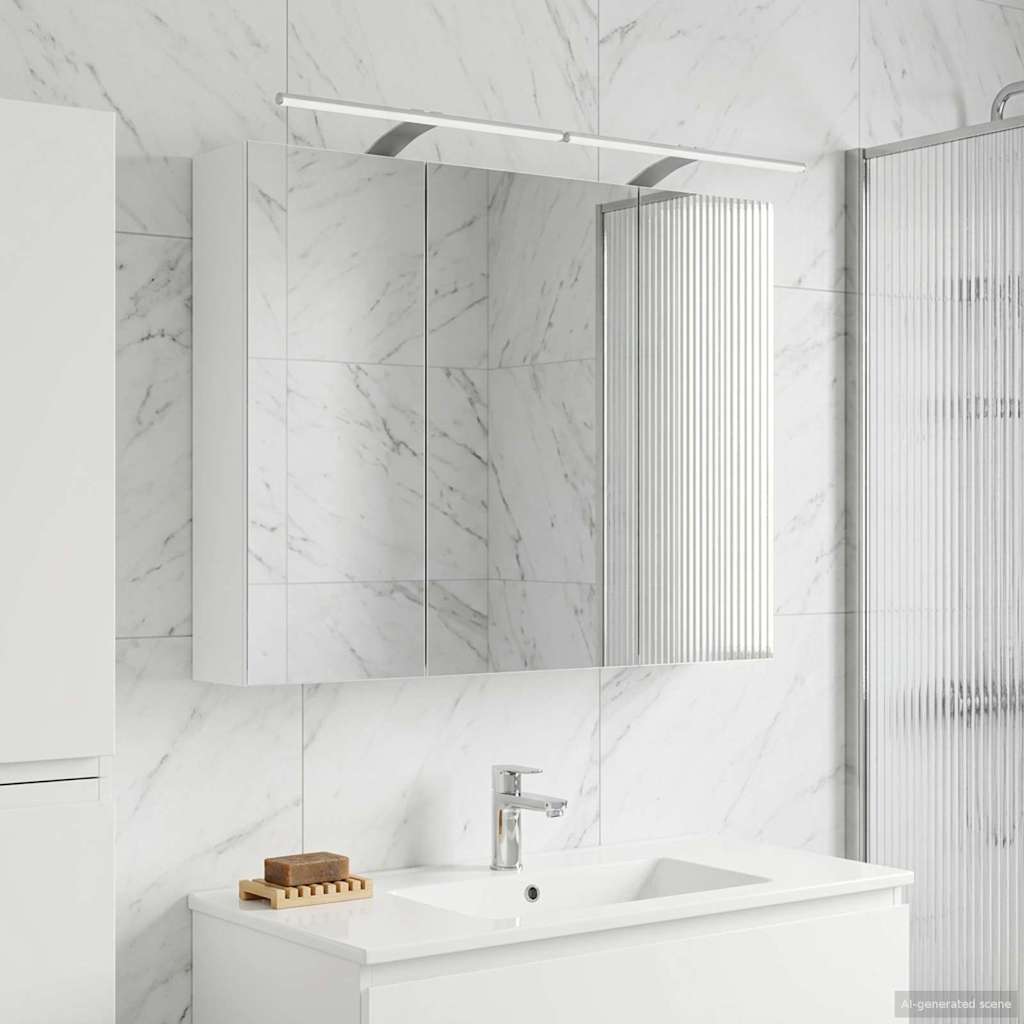 Mobiletto per specchio da bagno Bianco 100 x 14,5 x 70 cm
