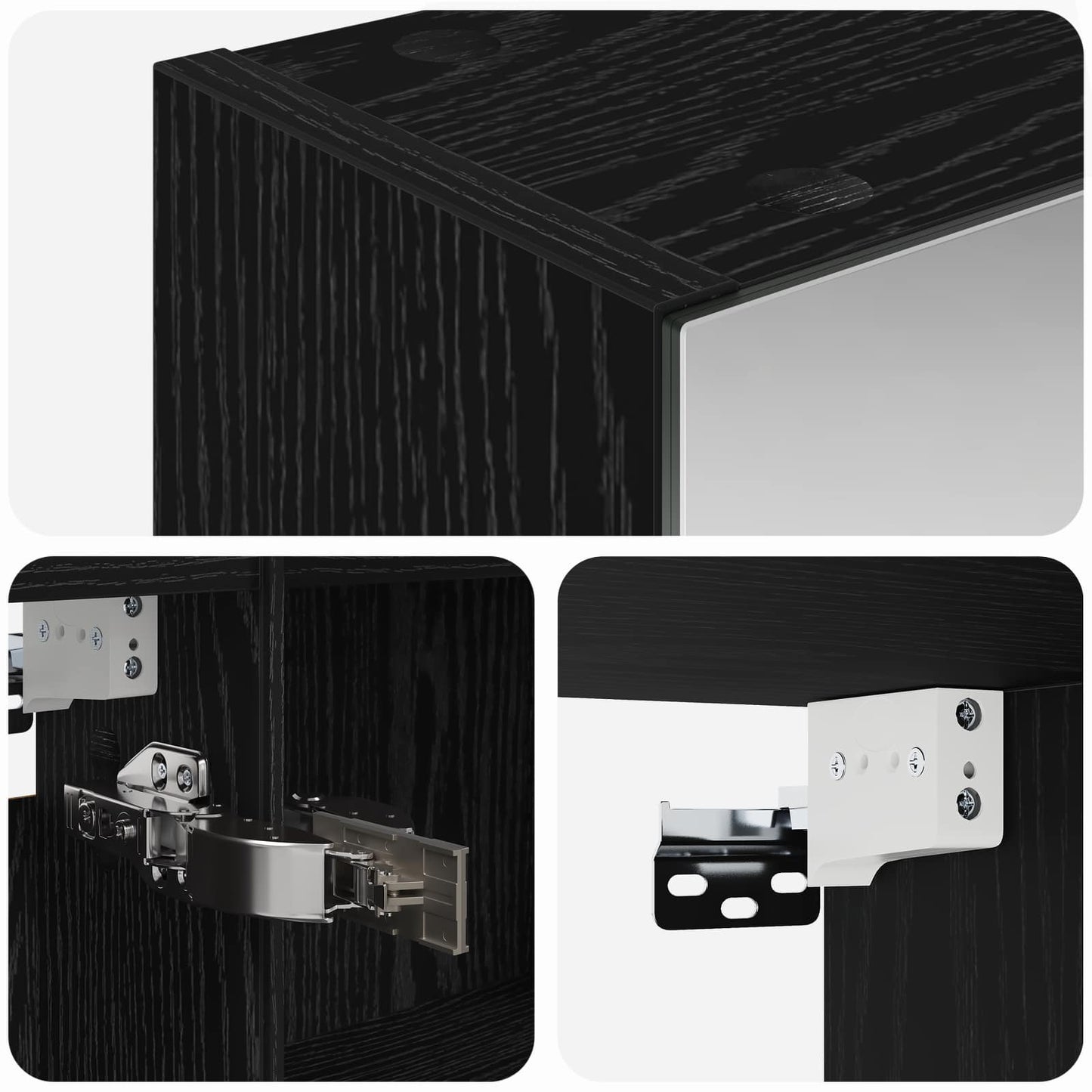 Mobiletto per specchio da bagno Rovere Nero 100 x 14,5 x 70 cm | homemem39