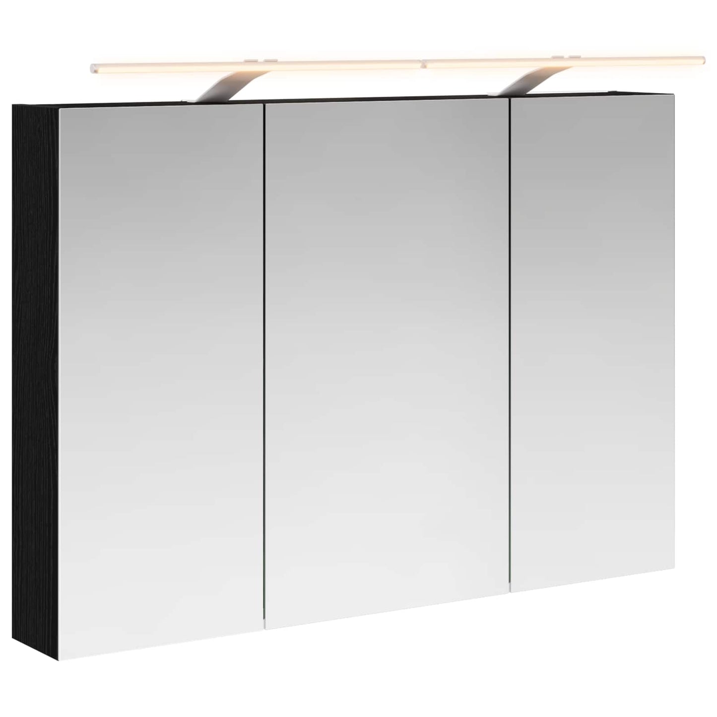 Mobiletto per specchio da bagno Rovere Nero 100 x 14,5 x 70 cm