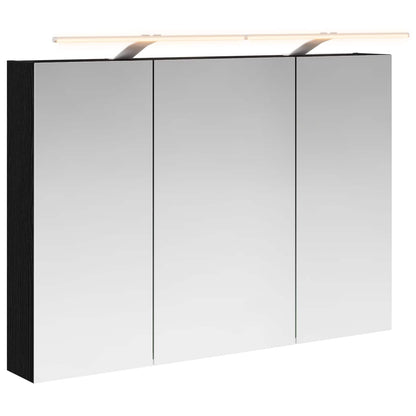 Mobiletto per specchio da bagno Rovere Nero 100 x 14,5 x 70 cm