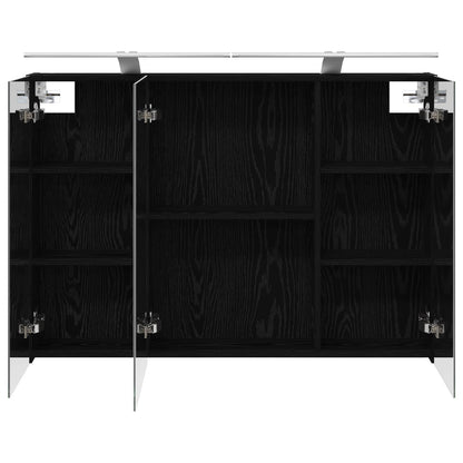 Mobiletto per specchio da bagno Rovere Nero 100 x 14,5 x 70 cm | homemem39