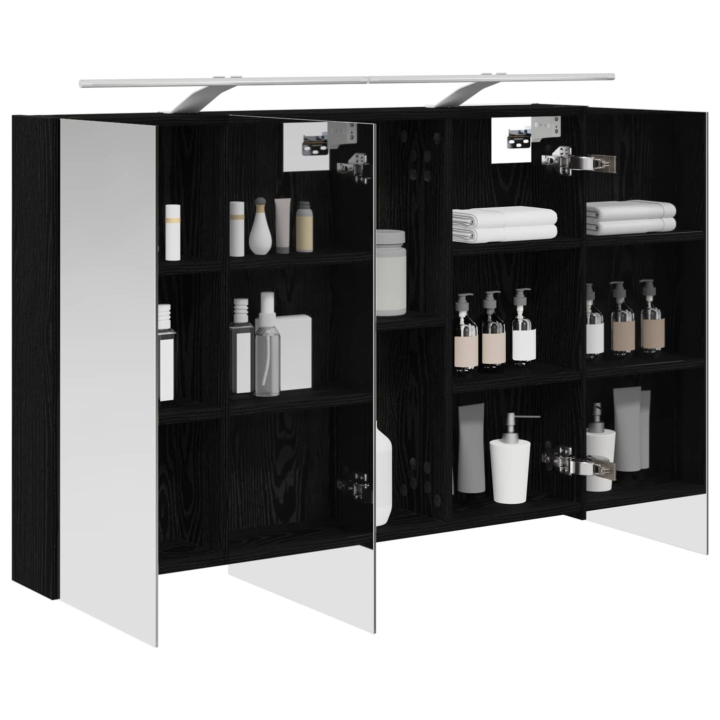 Mobiletto per specchio da bagno Rovere Nero 100 x 14,5 x 70 cm