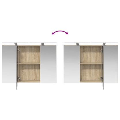 Mobiletto per specchio da bagno con lo scaffale Rovere Sonoma