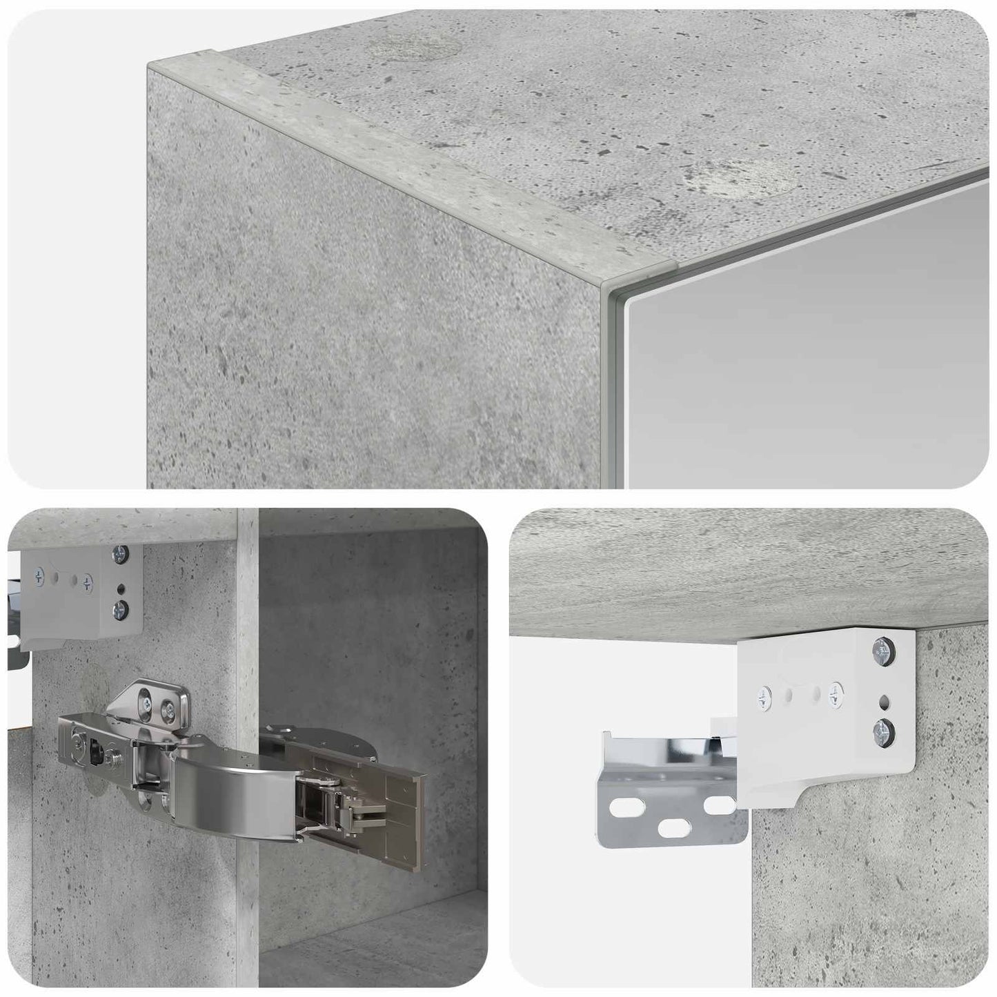 Mobiletto per specchio da bagno con lo scaffale Grigio cemento