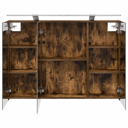 Mobiletto per specchio da bagno Rovere fumé 100 x 14,5 x 70 cm | homemem39