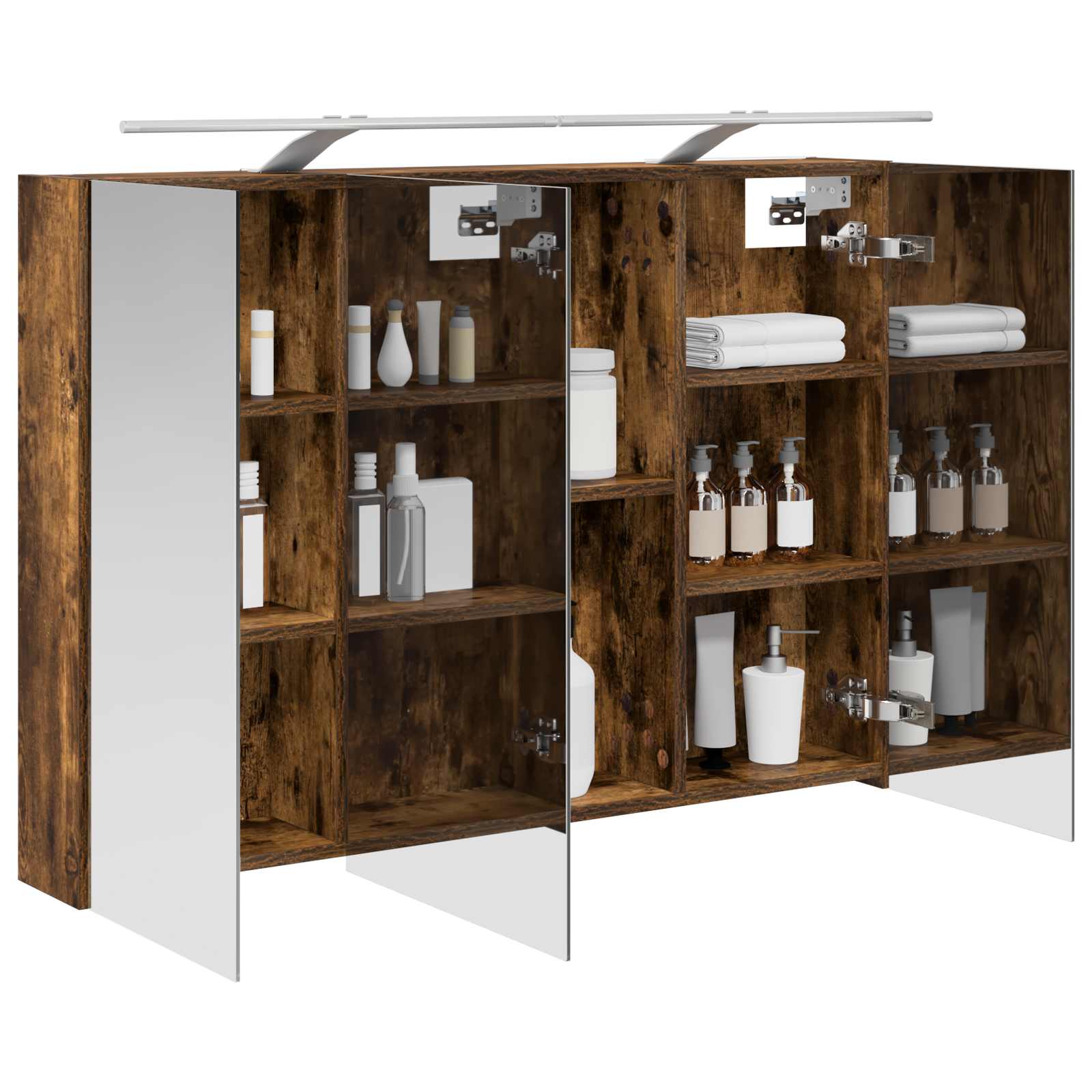 Mobiletto per specchio da bagno Rovere fumé 100 x 14,5 x 70 cm | homemem39