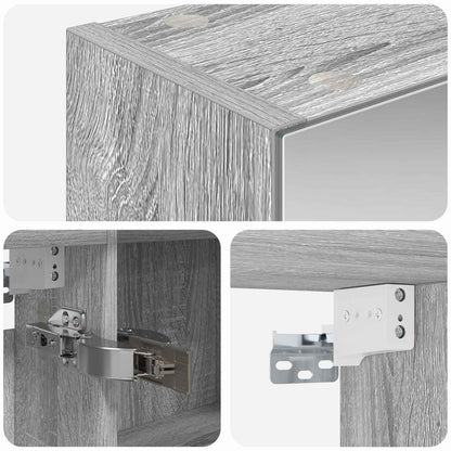 Mobiletto per specchio da bagno con lo scaffale Grigio Sonoma | homemem39