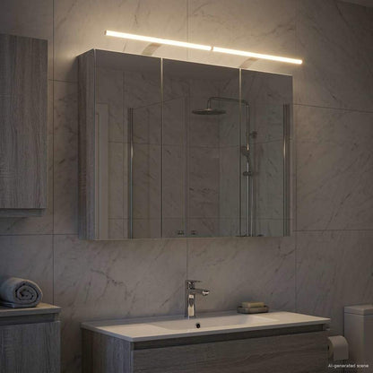 Mobiletto per specchio da bagno con lo scaffale Grigio Sonoma | homemem39