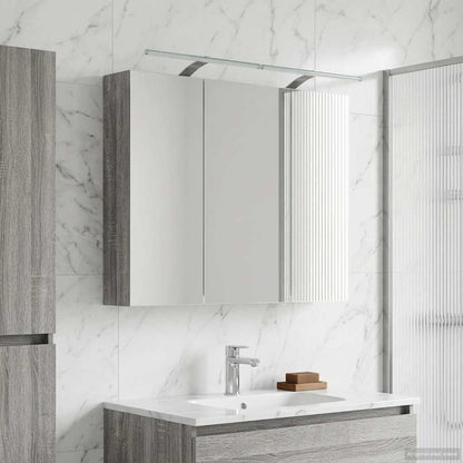 Mobiletto per specchio da bagno con lo scaffale Grigio Sonoma