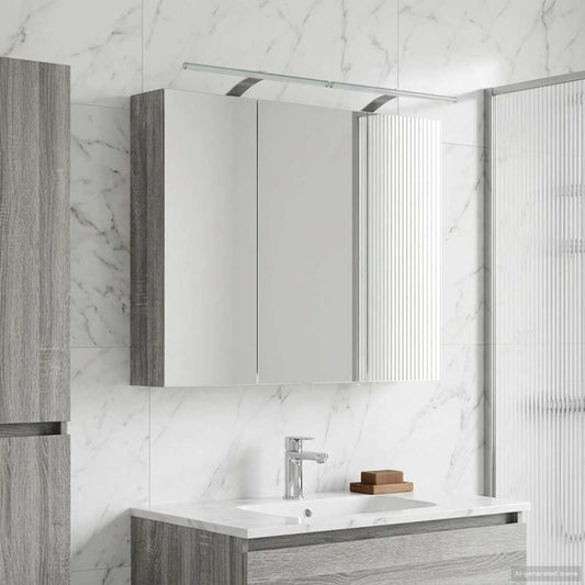 Mobiletto per specchio da bagno con lo scaffale Grigio Sonoma