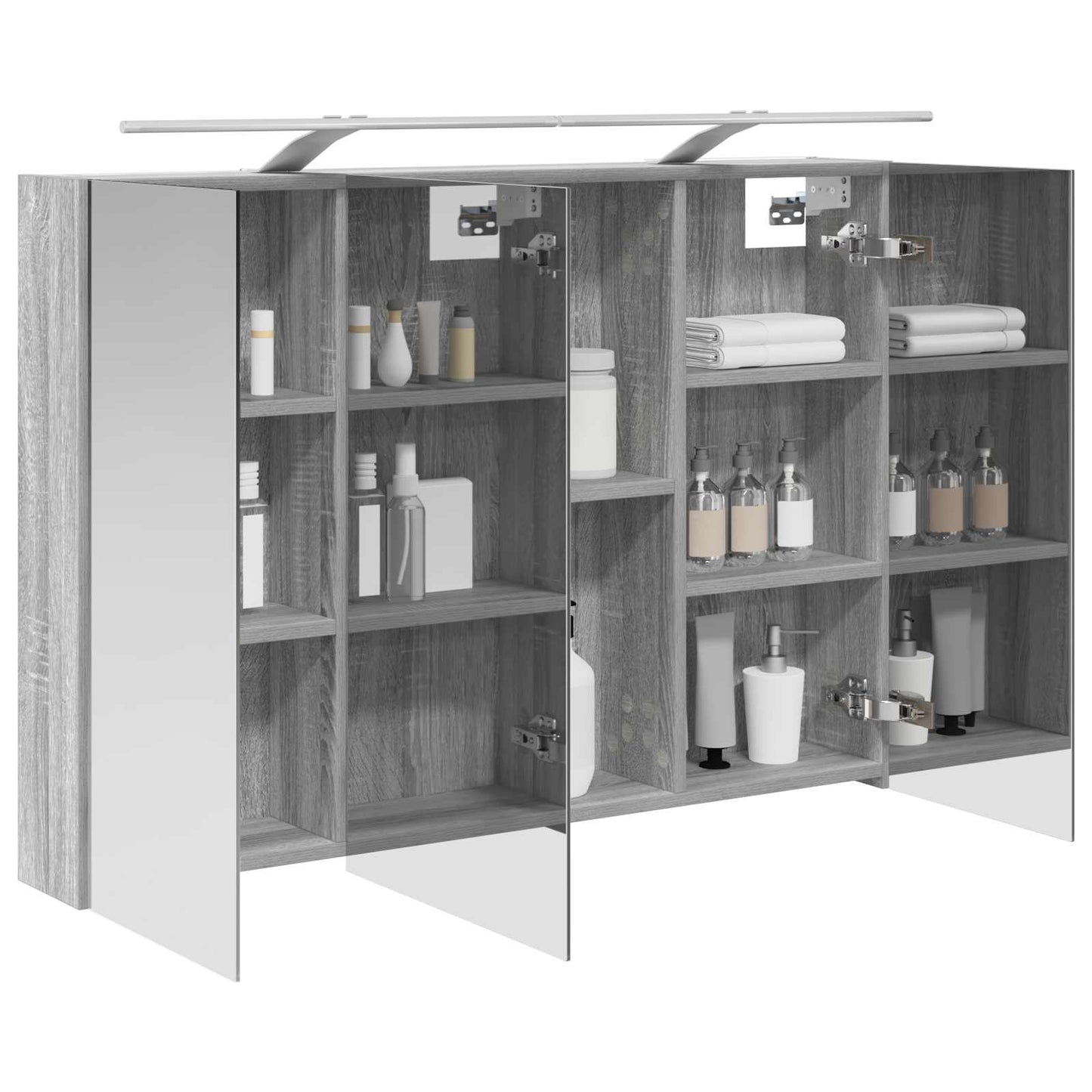 Mobiletto per specchio da bagno con lo scaffale Grigio Sonoma | homemem39