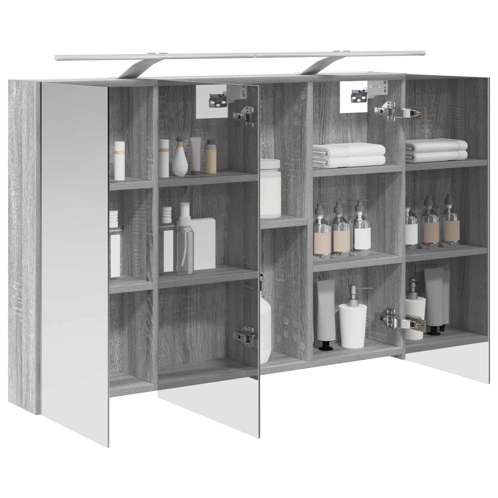 Mobiletto per specchio da bagno con lo scaffale Grigio Sonoma | homemem39