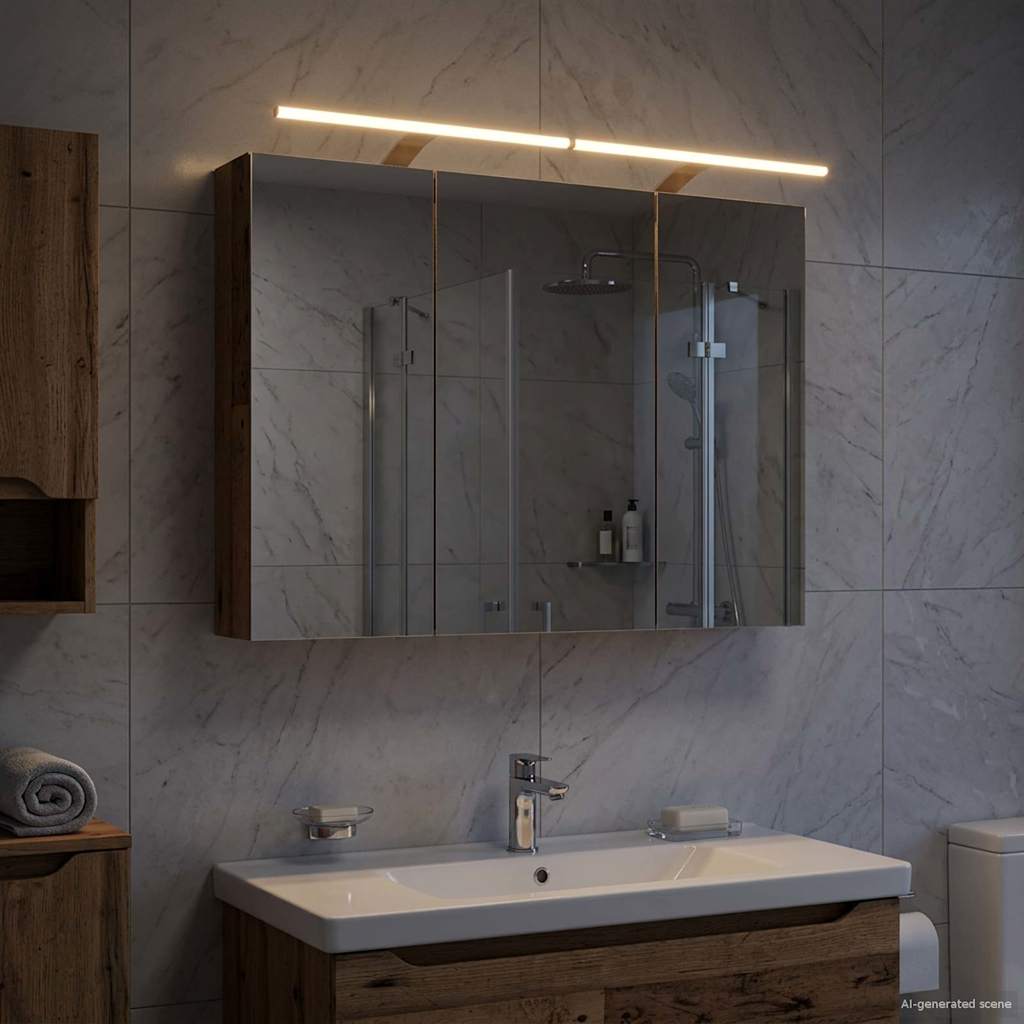 Mobiletto per specchio da bagno con lo scaffale Legno vecchio | homemem39