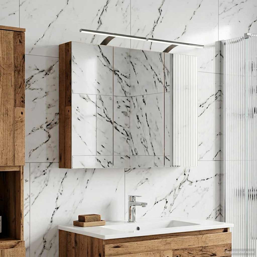 Mobiletto per specchio da bagno con lo scaffale Legno vecchio