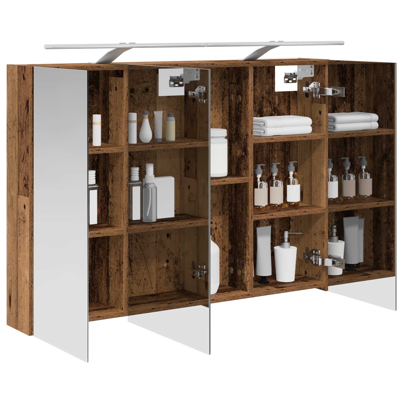 Mobiletto per specchio da bagno con lo scaffale Legno vecchio | homemem39