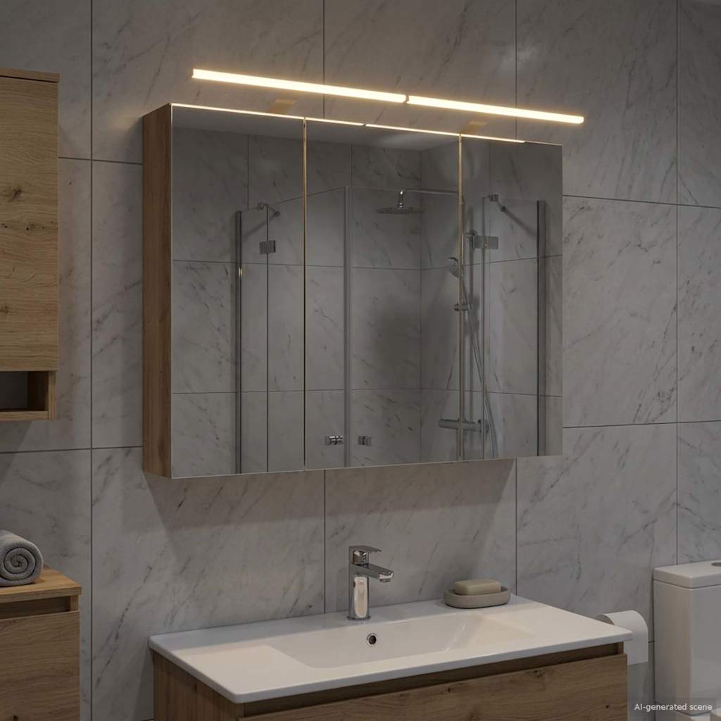 Mobiletto per specchio da bagno con porta Rovere Artigianale | homemem39
