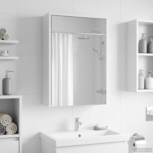 Mobiletto per specchio da bagno Bianco 43 x 16 x 62.5 cm | homemem39