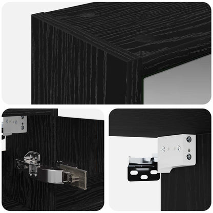 Mobiletto per specchio da bagno Rovere Nero 43 x 16 x 62.5 cm | homemem39