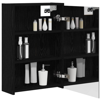 Mobiletto per specchio da bagno Rovere Nero 43 x 16 x 62.5 cm