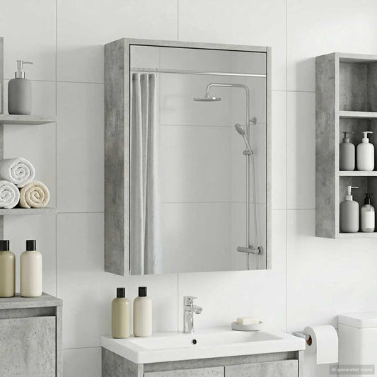 Mobiletto per specchio da bagno con lo scaffale Grigio cemento | homemem39